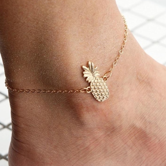 Trend Setter Diva Jewels Jewelry - GOLDEN PINEAPPLE PRINCESS ANKLE BRACELET